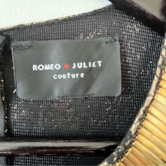 Romeo & Juliet Couture Gold Mini Dress - Picture 10 of 12
